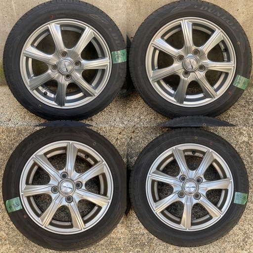 【引取限定】バリ溝 2024年製 ダンロップ EC204 155/65R14 軽用 4本 4.5J +45 