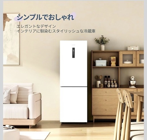 冷蔵庫 237L 自動霜取り インバーター搭載 変温室付き タッチパネル付き 幅56.2cm 大容量 右開き 2ドア 薄型設計 コンパクト スリム ふたり暮らし用 家庭用 RCB239WH1JP(E)ホワイト