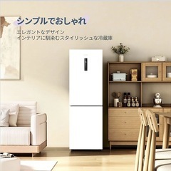 冷蔵庫 237L 自動霜取り インバーター搭載 変温室付き タッチパネル付き 幅56.2cm 大容量 右開き 2ドア 薄型設計 コンパクト スリム ふたり暮らし用 家庭用 RCB239WH1JP(E)ホワイトの画像