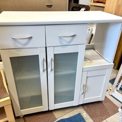 キッチンカウンター 幅90 2口 コンセント カウンターテーブル 食器棚 中古 買取 不要品 レンジ台の画像