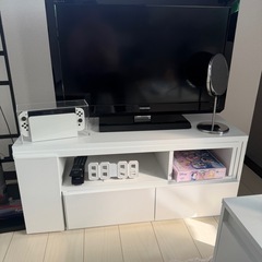 テレビ台 おしゃれ コーナー ローボード 白 伸縮 収納 棚 テレビボード テレビラック TV台 コーナー パソコン台 テレビラック 42インチ 32インチ TVボード ロータイプ l字の画像