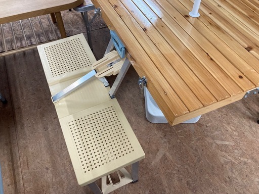 アウトドア イス付 折りたたみテーブル キャンプ 中古