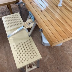 アウトドア イス付 折りたたみテーブル キャンプ 中古の画像