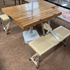 アウトドア イス付 折りたたみテーブル キャンプ 中古の画像