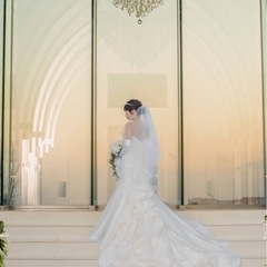 サテンマーメイドドレスの画像