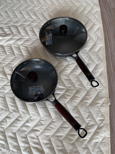 新品未使用Makuake TOBESTゼロフライパン鉄製24cm+20cm+蓋2