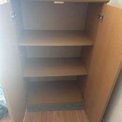 木製収納棚 扉付き 幅58×奥行35×高さ92cmの画像