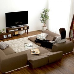 コーナーソファー　ベージュの画像