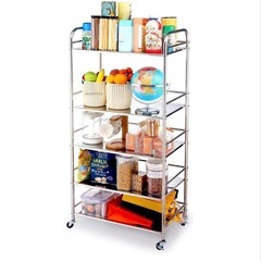 ステンレス ワゴン 5段 キッチンワゴン キャスター付きの画像