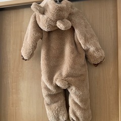 くまさん  もこもこ着ぐるみロンパース   80の画像