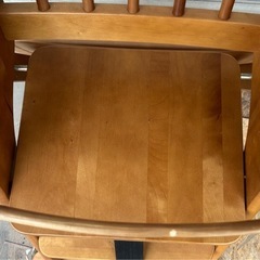 【中古品】　木製　折りたたみハイチェア/ベビーチェアの画像