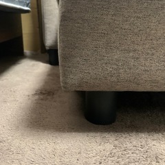 チャコールグレー3人掛けソファ｜オットマン付の画像