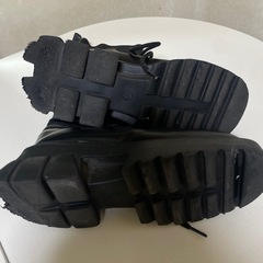 ソックスブーツ 厚底 レースアップ 黒 22.5cm モード 地雷系 韓国の画像