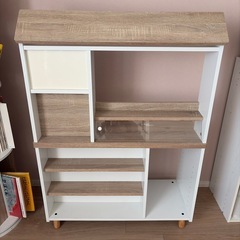 おままごとキッチン おままごと ままごとキッチン おままごとセット お店屋さん お店やさんごっこ 大きい 収納 木製 poet cafe(ポエトカフェ) A type の画像