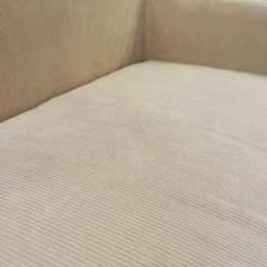 LOWYA コーデュロイ調ソファ ベージュ 韓国インテリア 2人掛け　ラブソファ　コンパクト　ソファ　コーデュロイ　可愛い　姫系　ヒメ系の画像