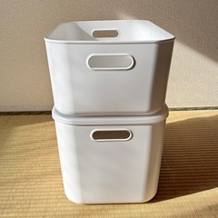 【3個セット】無印良品やわらかポリエチレンケース2個（大＆中）＆ふた1個の画像