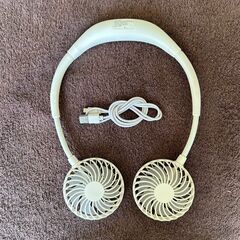 ホワイトナッツ　Wearable Sports Fan　首掛け扇風機　小型ファン　携帯扇風機　スポーツ用アロマファン　X-8　USBケーブル付　の画像