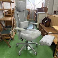 PAXTON Paris -Pearl Gray-ゲーミングチェア　フットレスト付 ファブリック の画像