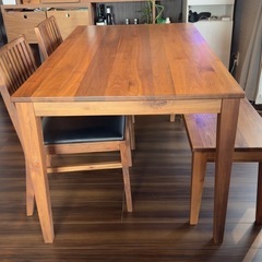 ウォールナットダイニングセットの画像