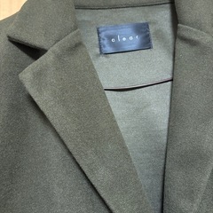 美品clearクリア フェイクモッサロングチェスターコートの画像