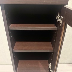 【無料】ニトリ キャビネット コトノイ スリム収納（ダークブラウン）の画像