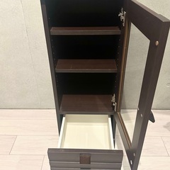 【無料】ニトリ キャビネット コトノイ スリム収納（ダークブラウン）の画像
