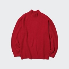 【3/9まで引取】完売品！UNIQLO 3Dスフレヤーンセーター M（レッド）の画像