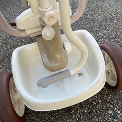 iimo イーモ 折りたたみ　三輪車 ホワイト ブラウン おしゃれ ベビー の画像