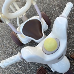 iimo イーモ 折りたたみ　三輪車 ホワイト ブラウン おしゃれ ベビー の画像