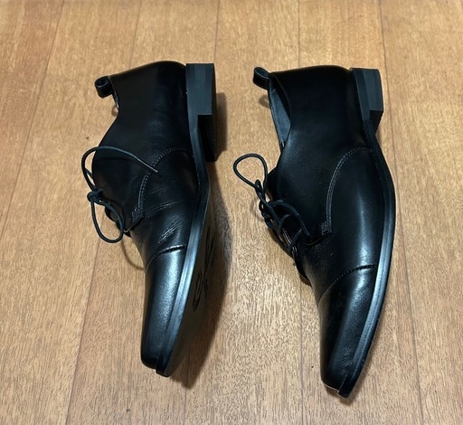 2回使用 極美品 銀座かねまつ レースアップシューズ 23cm 本革 ブラック