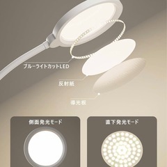 デスクライト LED クランプ式 ・5段階調光 多角度調節・タッチ操作・45分タイマー 電気スタンド 目に優しい 明るい卓上ライトの画像