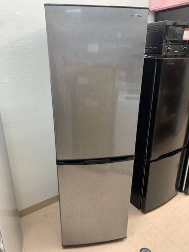 美原店 冷蔵庫 162L 2ドア 2021年製 アイリスオーヤマ KRSE-16A-BS ブラックシルバー