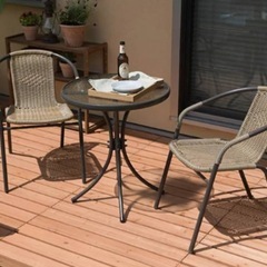 ガーデンテーブル&チェア2脚セットの画像