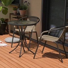 ガーデンテーブル&チェア2脚セットの画像
