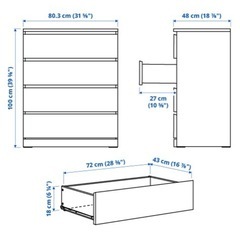 IKEA MALM 衣類収納の画像