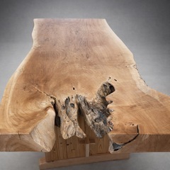 欅（ケヤキ）無垢 一枚板テーブル天板 268cmの画像