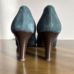 elegance nico グリーン ハイヒール フラワー装飾 パンプスの画像