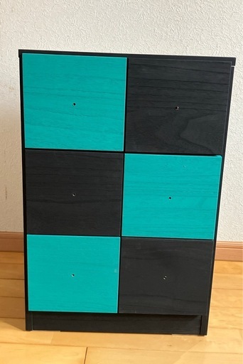市松模様　桐三段チェスト(大川家具)