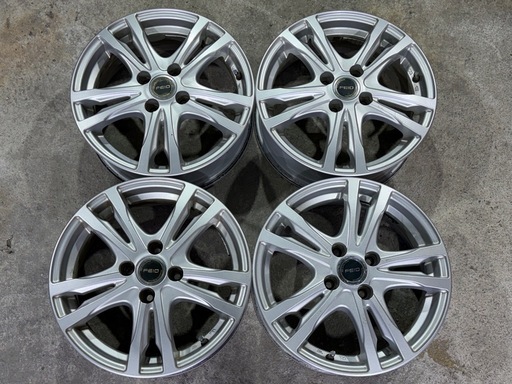 ア）BRIDGESTONE FEID ブリヂストン フェイド 15インチ×5.5J／IN SET+45／4H／P.C.D100／ハブ径73㎜ アルミホイール4本SET 社外ホイール