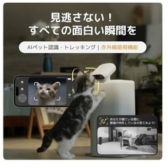 猫用スマート見守りロボット 自動給餌器 AIカメラ レーザー猫じゃらしの画像