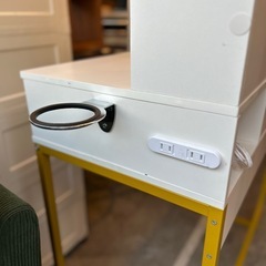 □halitaa バニティデスク 丸型ミラー 検） バニティデスク ドレッサー 丸型ミラー halitaa Numa 北欧 韓国インテリア 化粧台 コンパクトデスク メイクデスク ナチュラル家具の画像