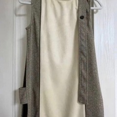 Amiur  two-tone suede long vest2の画像