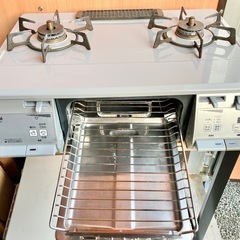 リンナイ　都市ガス　2017年製　ガステーブル　2口　魚焼きグリル付き　☆配送応相談☆の画像