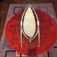 ガラス　テーブル　　おしゃれな楕円形
の画像