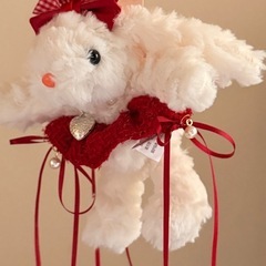 うさぎぬいぐるみキーホルダー，2WAY仕様・取り外せるヘアゴム付きの画像