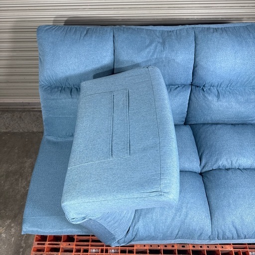 【美品】ドウシシャ ワイドカウチソファ LWCS/VVCS 2人掛け ブルー リクライニング ローソファ可 美品】ドウシシャ ワイドカウチソファ LWCS/VVCS 2人掛け ブルー