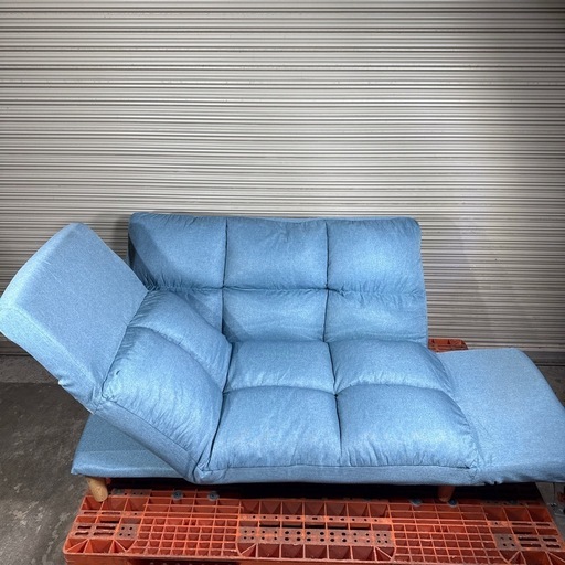 【美品】ドウシシャ ワイドカウチソファ LWCS/VVCS 2人掛け ブルー リクライニング ローソファ可 美品】ドウシシャ ワイドカウチソファ LWCS/VVCS 2人掛け ブルー