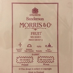 【ヴィンテージ】ウィリアム•モリス　Fruit 当時のデザイン見本（額入り）　　の画像