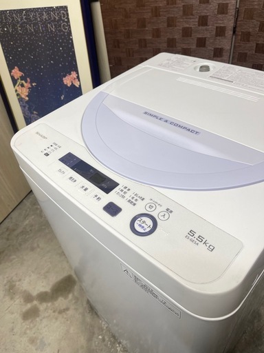 ?激安?2017年製　5.5KG SHARP洗濯機　ES-GE5A