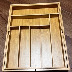 竹製  食器整理ケース(拡張可能)の画像